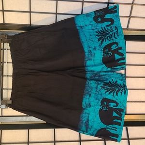 NWOT Batik Elephant Shorts O/S from Sri Lanka